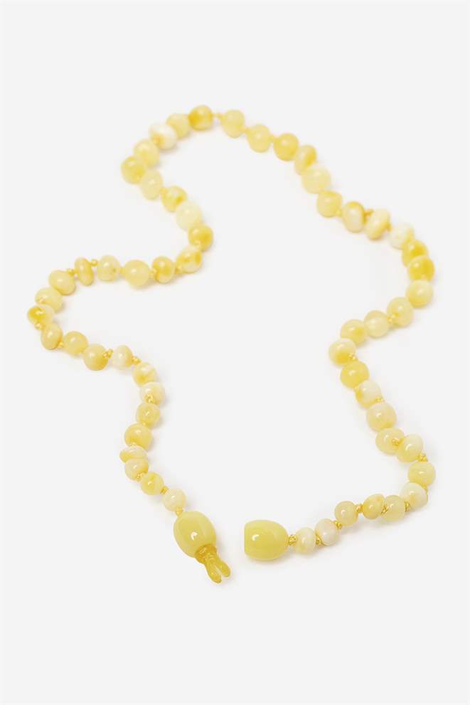 Collier de dentition jaune pour bébé/bambin — matériau 100 % naturel